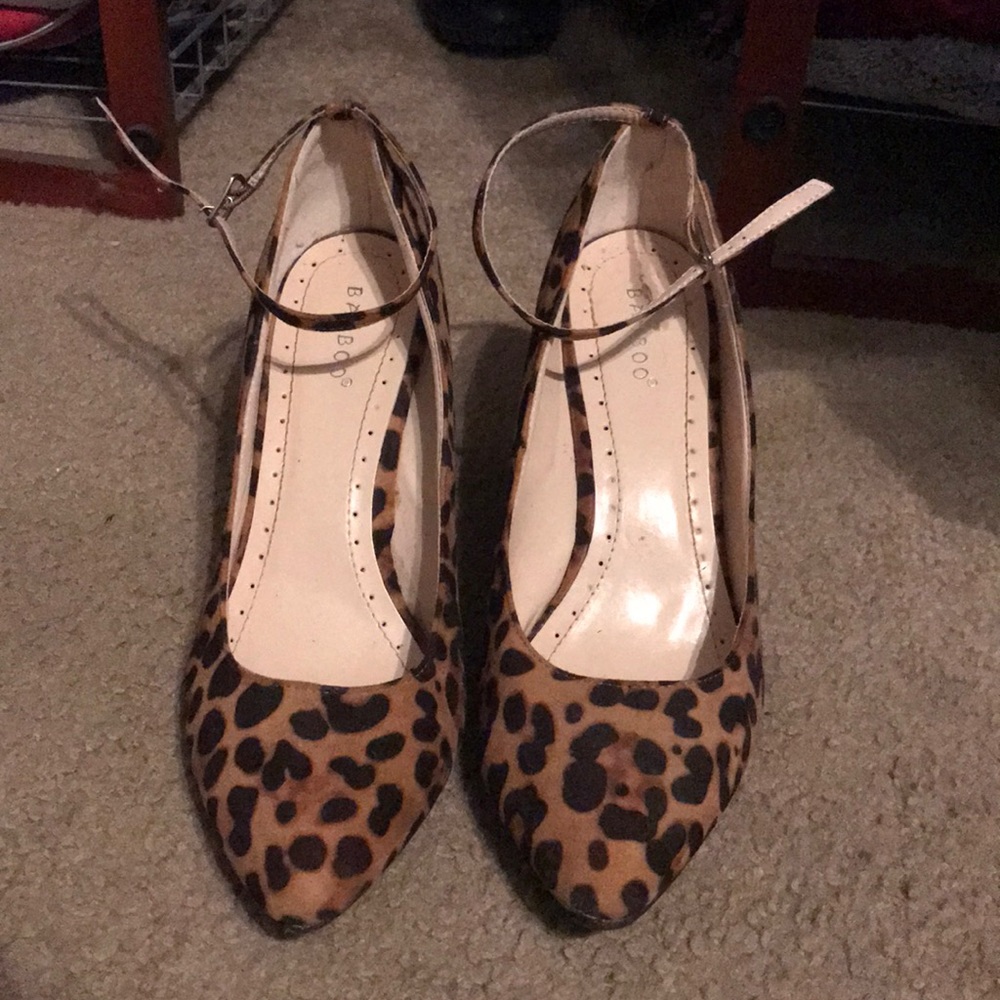 Bamboo leopard heels